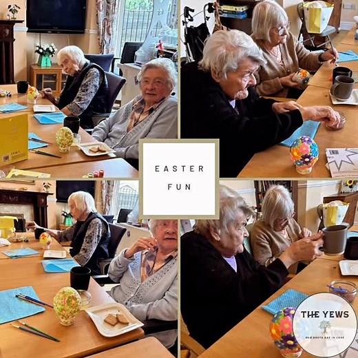 Springtime Fun at Yews! 🐣 This Easter, our wonderful residents got creative with a special day of arts and crafts! They designed beautiful Easter bonnets and decorated ceramic eggs with incredible care and imagination. We also held a Top Four Easter Bonnet Competition …It was a tough decision, with so many fabulous entries! Our finalists truly captured the spirit of Easter with their colourful, joyful designs. A huge well done to everyone who took part …Your talent and creativity made the day s