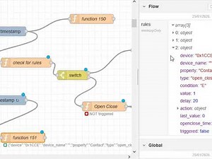 Using Status information for flow debugging-Node-RED