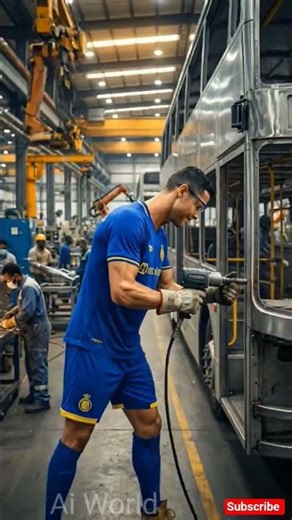 Messi really kicked Ronaldo out of the bus to go build his own! 🚌⚽️ Unbelievable AI logic.