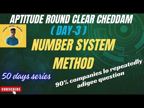 Day 3 | Aptitude 50 Days Series | Number System – Method 1 | Placement Preparation