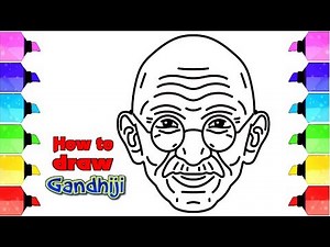 How to draw gandhiji in easy method for kids