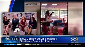 3.1K views · 25 reactions | SEE IT: The New Jersey Devils mascot brings a whole new meaning to party crasher... | CBS New York | Facebook