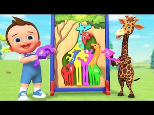 Learn Numbers 123 Easy | Little Baby & Giraffe Family Puzzle Adventure! 3D Kids Educational