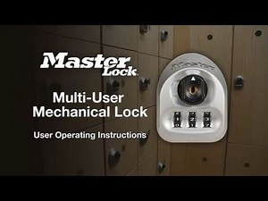 Master Lock Multi-User Mechanical Lock | User Operating Instructions