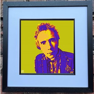 Johnny Rotten - Portrait pop art vibrant - 20 x 20 cm encadré et signé par l'artiste - Etsy France