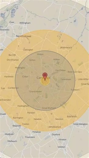 A chilling map shows what could happen if Russia nuked Oxford and Cambridge. | The Mirror