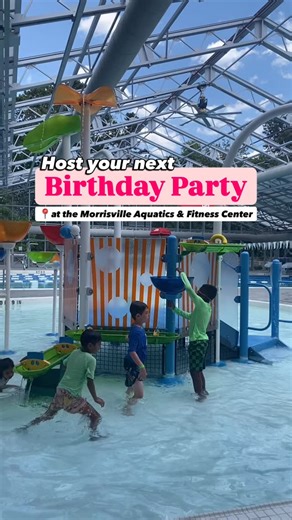 Morrisville Parks, Recreation & Cultural Resources on Instagram: "Cooler weather doesn’t mean the fun has to stop. You can still host an indoor pool party at the Morrisville Aquatics & Fitness Center. 🎉 The program pool and spray ground are available for private reservations on Saturdays and Sundays, from 10–11:30 a.m. The space accommodates up to 20 children, plus accompanying adults (required in the water with children under 48” tall). During your reservation, the program pool and spray groun