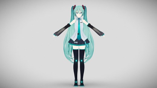 YYB Miku Ver 3 (MikuMikuDance). - Download Free 3D model by 雨宮レン (@oscar3dmodel)