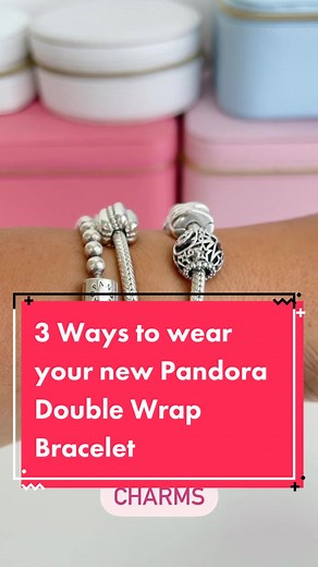 3 ways to wear your new Pandora Moments Double Wrap Barrel Clasp Snake Chain Bracelet 😉💗 #pandora #pandorajewelry #pandoramoments #pandorabracelet