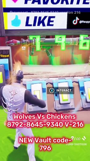 Wolves Vs Chickens- NEW vault code #nerdfam💙 #fyp #chapter4 #fypシ #fortnite #wolvesvschickens #fortnitecreative #vaultcode