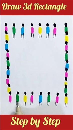 Draw 3d Rectangle #foryou #art #trending #tutorial #step #creative #viral #colors #painting #how