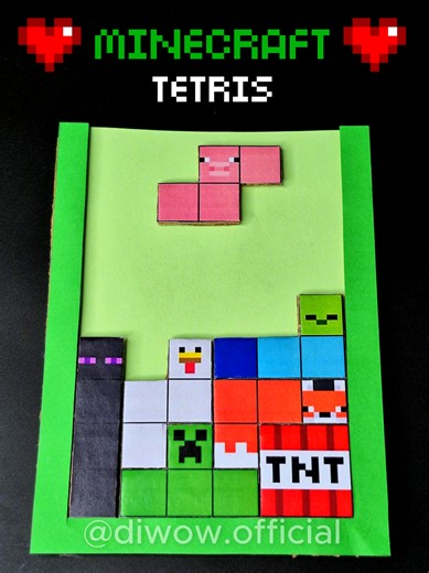 •Minecraft TETRIS Cardboard Game! 📦🧩 Comment
