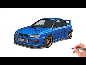 How to draw a SUBARU Impreza WRX STI / drawing Subaru 22b car