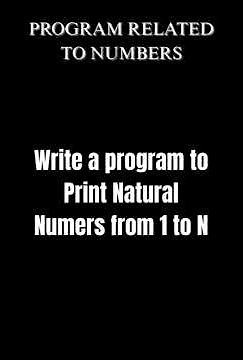 Print Natural Numbers from 1 to N in Java | Basic Java Program | Loops Tutorial