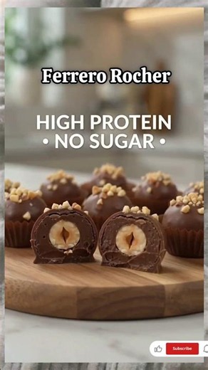 🍫Healthy Ferrero Style Truffles | High Protein • No Sugar | 4 Ingredients #chocolatepeanutbutter