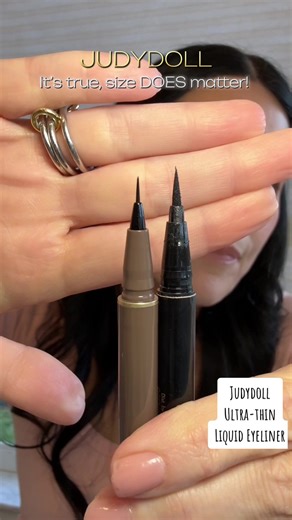 Ultra-thin, smooth, and controlled—no tugging, no harsh lines, allows for some mistakes which is perfect for everyone, but especially those of us with more mature skin. Comes in more colors. If you use liquid eyeliner, definitely give this one a try! #liquideyeliner #judydoll #eyelinertutorial #matureskinmakeup #eyemakeup @Judydoll US