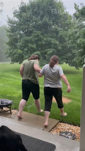 running in the rain may be bad for your coccyx 😅 #rain #fail #shorts #reels | FailArmy