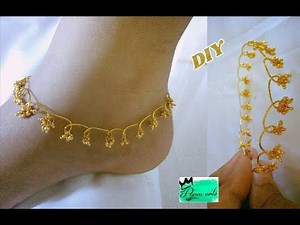 Simple and pretty Anklets - How to make this pretty Anklets | jewellery tutorials