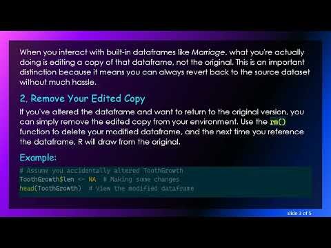 How to Restore Your Built-in Dataframe in R After Unintentional Changes