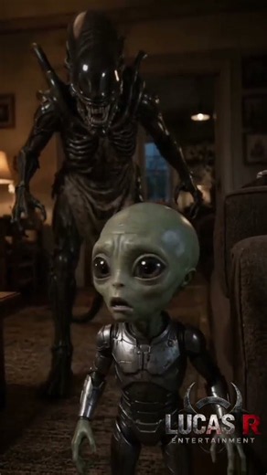 An Unexpected Friendship… Between a Little Alien and a Xenomorph Family 🖤