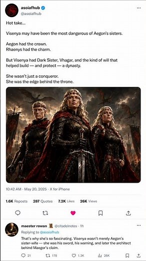 Aegons most fierce sister Visenya Targaryen #houseofthedragon #gameofthrones #asoiaf #westeros #got