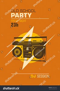 Old School Party Poster Vector Illustration Stock Vector (Royalty Free) 189252551 | Shutterstock