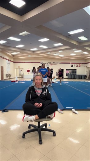 Can Coach L identify her cheerleaders? Why do all the little sound alike? #oneteamonefamily #amshhh #hawkswesoar #fyp #ridgesquad