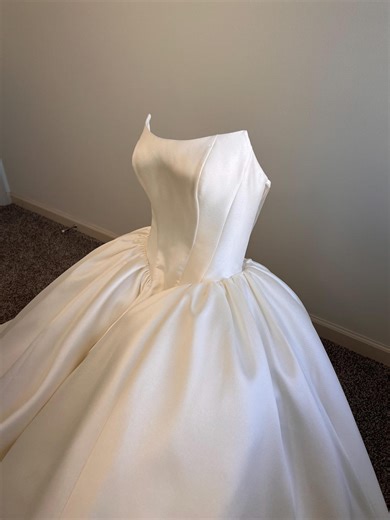 Sheer Back Cat Eye Ball Gown Wedding Dress With Vintage Drop Waist Corset - Etsy