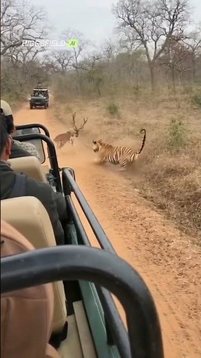 Terrifying Moment! Tiger Attacks Deer and Leaps Onto Safari Jeep in India