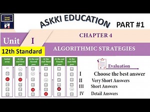 💥 12th Computer Science Chapter 4 - Algorithmic Strategies Book back Answers English Medium Part #1