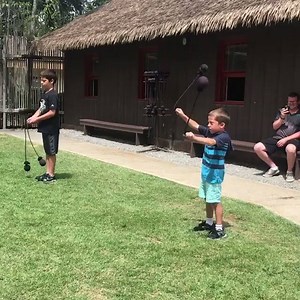 4.7K views · 85 reactions | These two kids are making poi swinging look easy! If you've swung poi before, you'll know it's not exactly as easy as it looks...especially for first timers! If you want to give this a try, stop by the Maori village. Thank you @dunkleydiaries for sharing this video with us! | Polynesian Cultural Center | Facebook