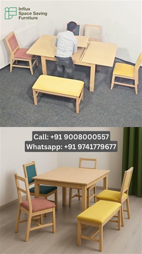 Space Saving Extendable Dining Table 4 to 8 Seater Modern Convertible Design | Tamil #diningtable