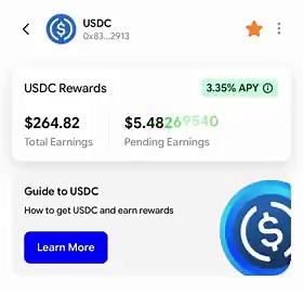 RT @jessepollak: You earn 3.35% on your $ on @baseappAvailable everywhere in the world.