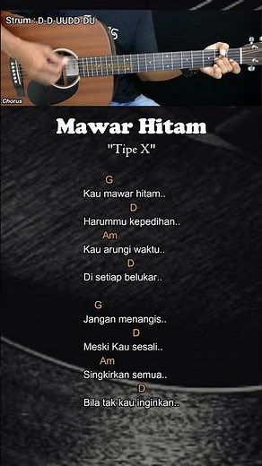 Mawar Hitam - TIPE X | Chord Gitar Mudah dan Lirik #chordgitar #guitarchords
