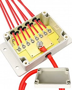 Battery Terminal Distribution Block with 9 M4 Studs, IP67 Waterproof Junction Distribution Block for 12V 24V 32V 48V DC Boat Marine Car Auto RV Trailer Truck Caravan