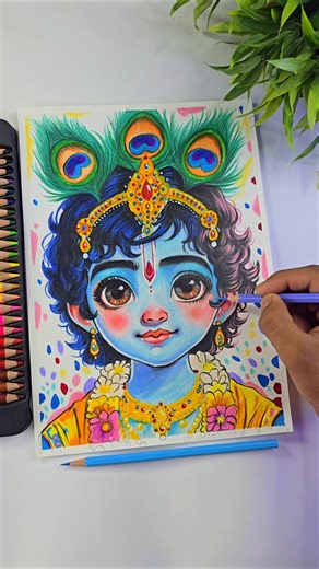 Krishna Drawing ❤️ #shorts #krishna #krishnabhajan #krishnalove #radhakrishna #drawing #art