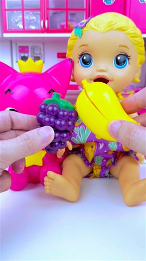 asmr unboxing minnie mouse & pinkfong grape mango set toy | satisfying toy play mini kitchen set