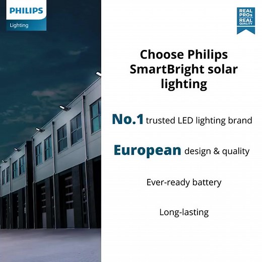 Light up outdoor areas at 0% energy and wiring costs with the Philips SmartBright Solar Floodlight BVP080, which delivers superior light quality and brightness at night. It comes with a built-in high-grade battery, which has a long lifespan and strong performance. The infrared remote controller is available to dim luminaires with presets. Be pollution-free with solar-powered floodlights. Watch the video below and explore the site at: https://bit.ly/3Ff7yb3 | Philips lighting
