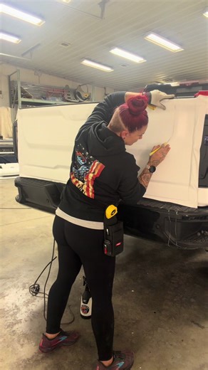 Full Satin White Truck Wrap Progress Update