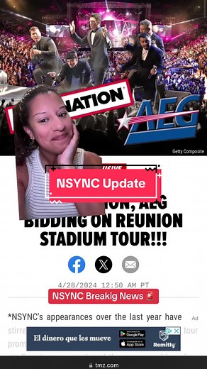 @*NSYNC tour 2025!? TMZ posted an article that both AEG and Live nation have reached out to the members with offers for a stadium tour @Chris Kirkpatrick @Lance Bass @Justin Timberlake @JC_Chasez @Joey Fatone #nsync #nsyncreunion