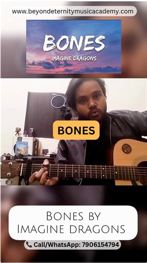 Easy Guitar Strum & chords tutorial of Bones by Imagine Dragons for Beginners #tutorial #guitar