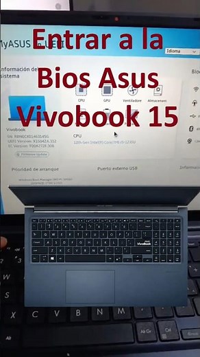Entering the BIOS menu on an Asus Vivobook 15 laptop