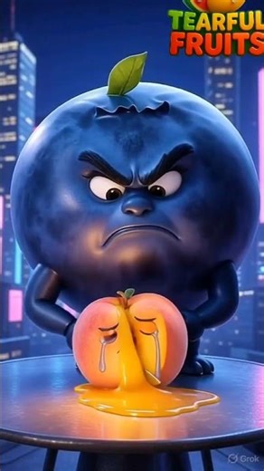 Furious Blueberry Destroys the Helpless Peach | Sad Fruit Drama #shorts #funny #viral