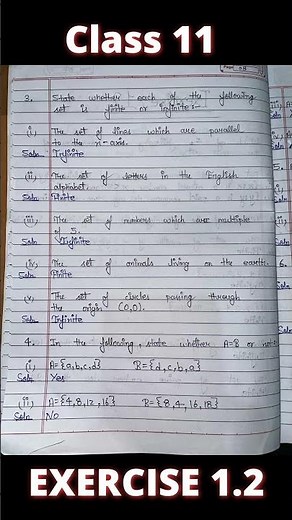 Ncert Math Class 11th Chapter 1 Sets Exercise 1.2 solution #class11th #class11maths #solutions