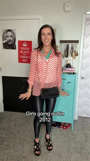 Jenna Barclay Testa on Instagram: "I was unstoppable in my kardashian kollection for sears pleather leggings + sheer shirt combos 😆 (receipts currently on my stories)"