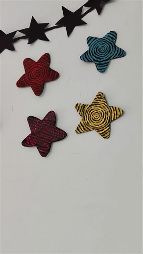 Colorful Spiral Pattern Clay Stars#diy #handmade #papercraft #star