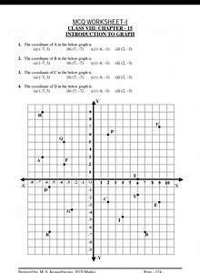 MCO WORKSHEET-ICLASS VIII: CHAPTER - 15 INTRODUCTION TO GRAPH... | Filo