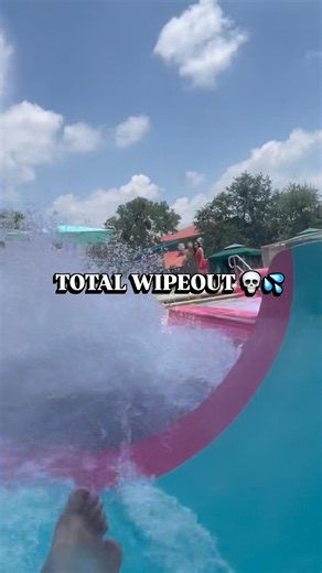 Wipeout… and YES, it’s exactly what it looks like 😂💦 #Wipeout #Aquatica #WaterPark #SummerVibes