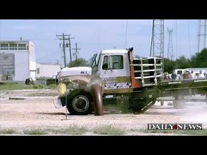 Truck Crashes Into Barrier at 50mph for Strength Test
