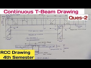 Continuous T-Beam Drawing | RCC Drawing | Civil 4th Semester RCC Drawing